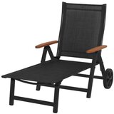 Sun Garden Črni kovinski vrtni ležalnik Ass Comfort - Sun Garden Cene