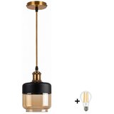  BRILAGI-LED Luster na sajli RETRO GLASS 1xE27/60W/230V Ø 14 cm zlatna/zadimljeno bež Cene