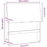  Tapecirani uzglavlje Tamno siva 100 cm Čvrsto borovo drvo | shoptok.hr