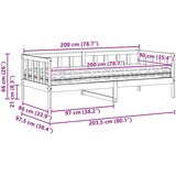  Dnevni krevet s uzglavljem Vosak smeđa i bijela 90 x 200 cm | shoptok.hr