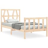  Okvir za krevet s uzglavljem 100x200 cm od masivnog drva | shoptok.hr