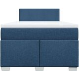 vidaXL Box spring postelja z vzmetnico modra 120x190 cm blago | Shoptok.si