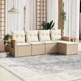 Maison Chic Seti vrtnega pohištva - Vrtna garnitura - Vrtni pohištvo set 5-delna z blazinami bež poli ratan, (21815083) | Shoptok.si