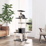 vidaXL Mačje drevo s praskalniki iz sisala temno sivo 142 cm Cene