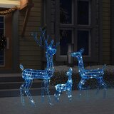  Akrilna ukrasna božićna obitelj sobova 300 LED plava | shoptok.hr