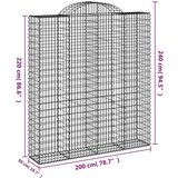  Lučne gabionske košare 18 kom 200x50x220/240 cm pocinčano željezo | shoptok.hr