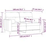  Dvosjed s ukrasnim jastucima svjetložuti 140 cm od tkanine | shoptok.hr