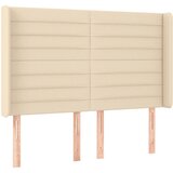  LED uzglavlje krem 147 x 16 x 118/128 cm od tkanine | shoptok.hr