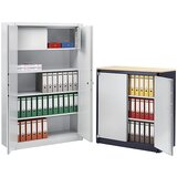 C+P Jeklena omara, ognjevarna, v skladu z DIN 4102, VxŠxG 1950 x 930 x 500 mm, svetlo sive barve | Shoptok.si