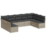  9-dijelni set vrtnih sofa od poliratana s jastucima svjetlosivi | shoptok.hr