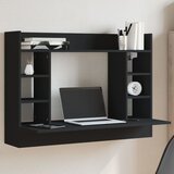 vidaXL Stenska pisalna miza črna 105x48x75 cm inženirski les Cene