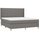  Box spring postelja z vzmetnico temno siva 180x200 cm blago, (20846758) | Shoptok.si