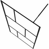 Pregrada za tuširanje od kaljenog stakla crna 100 x 195 cm | shoptok.hr