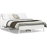 Maison Chic Posteljni okvir - Dvoposteljna postelja - Zakonska postelja brez vzmetnice bel 140x200 cm trdna borovina-J11438, (21764200) | Shoptok.si