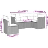  5-dijelni vrtni set sofa s jastucima bež od poliratana | shoptok.hr