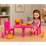 Mini Doll Fast Food Set Pizza Hamburger Table Chairs Accessories | Shoptok.si