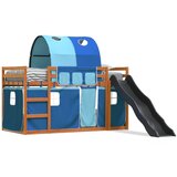 vidaXL Pograd s toboganom in zavesami moder 90x200 cm | Shoptok.si