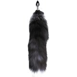 Alive Anal Pleasure - srednji analni dildo s lisičjim repom (srebrno-crni) | shoptok.hr