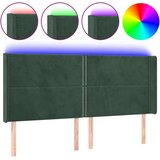  Uzglavlje tamnozeleno 183 x 16 x 118/128 cm baršunasto | shoptok.hr