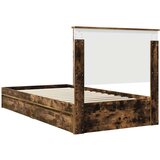  Krevet s od storage s uzglavljem Dimljeni hrast 100 x 200 cm | shoptok.hr