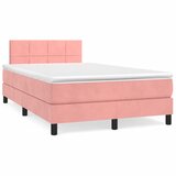 vidaXL Box spring postelja z vzmetnico roza 120x190 cm žamet Cene