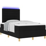vidaXL Box Spring Krevet s Madracem & LED Crni 120x200 cm Tkanina | shoptok.hr