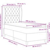 vidaXL Podložna postelja z vzmetnico Temno siva 80x200 cm Žamet | Shoptok.si