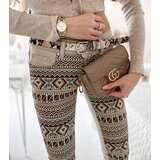 Gemre Beige Patterned Lévesque Trousers | Shoptok.si