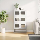 vidaXL Visoka deska Bela 68x39x123 cm Jeklo | Shoptok.si
