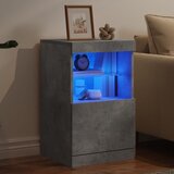  Komoda s LED svjetlima siva boja betona 41x37x67 cm | shoptok.hr