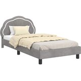  Krevet za djecu s uzglavljem Svjetlosiva 90 x 200 cm Baršun | shoptok.hr