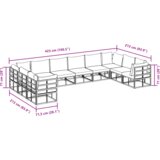 vidaXL Vrtna sedežna garnitura 10 pcs Črna 423 x 213 x 71 cm Aluminij | Shoptok.si