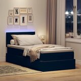  LED krevet za pohranu s madracem Crna 90 x 200 cm Baršun | Eponuda.com