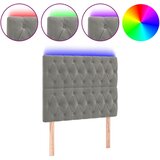 Maison Chic led posteljno vzglavje - vzglavna omarica - nočna omarica svetlo sivo 100x7x118/128 cm žamet, (21709086) Cene
