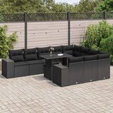 vidaXL 11-dijelni set vrtnih sofa od poliratana s jastucima crni | shoptok.hr