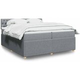  Krevet s oprugama i madracem svjetlosivi 200 x 200cm od tkanine | shoptok.hr