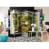 Artgeist PARAVAN 225/172/3 cm bela, svetlo zelena | Shoptok.si