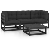 Maison Chic Seti vrtnega pohištva - Vrtna garnitura - Vrtni pohištvo set 4-delna z blazinami trdna borovina, (21816414) | Shoptok.si