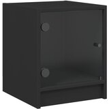  The Living Store Nočna omarica s steklenimi vrati črna 35x37x42 cm - Nočna Omarica, (21503118) | Shoptok.si
