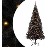  Božićno drvce s 300 LED svjetlima s stalakom Crna 210 cm PVC | shoptok.hr