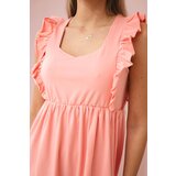 Kesi Dress with ruffles on the sides apricot | Shoptok.si
