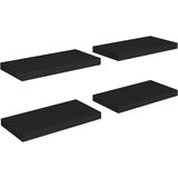 Maison Chic 4 kosi Stenske Police - Viseče police črne 50x23x3,8 cm MDF, (21793297) Cene