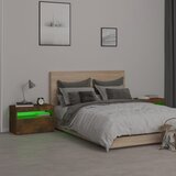  Noćni ormarići 2 kom s LED svjetlima dimljeni hrast 60x35x40 cm | shoptok.hr