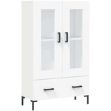 vidaXL Visoka omara bela 69,5x31x115 cm inženirski les | Shoptok.si