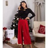 Gemre Red loose trousers decorated with rhinestones Hira | Shoptok.si