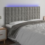 vidaXL LED uzglavlje svjetlosivo 200x5x118/128 cm baršunasto Cijene