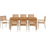 vidaXL set od 9 dijelova vrtnog namještaja bež poly ratan akacija | shoptok.hr