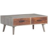 vidaXL Klubska mizica siva 100x60x40 cm trden mangov les Cene