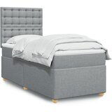 The Living Store Box spring postelja z vzmetnico svetlo siva 80x200 cm blago - Box Spring Postelja, (21428272) Cene