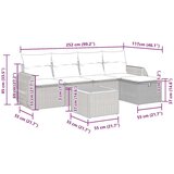  6-dijelni set vrtnih sofa s jastucima bež od poliratana | shoptok.hr